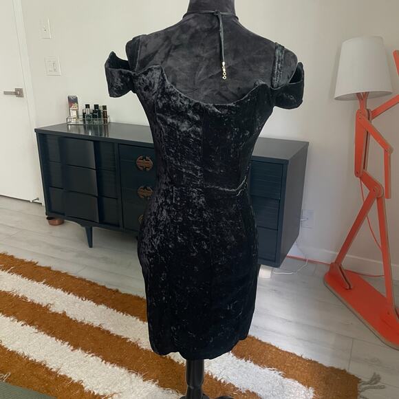Catwoman Collection All That Jazz Vtg 1991 Black Velvet Dress DC Medium Mini - Picture 5 of 9